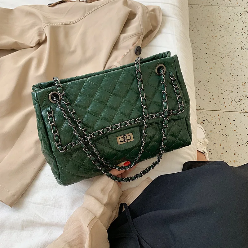 

Women's 2019 New Style chao yang Gas Handbag Versatile Crossbody Bag Large Capacity Rhombus Chain Bag Large Bag