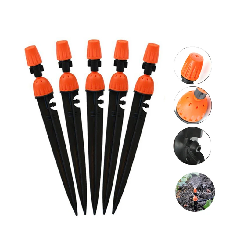 

25pcs Garden Watering Drip Irrigation Sprinkler Adjustable 360 Degree Drippers Inserting Ground Fit 4/7mm Hose Greenhousse Yard