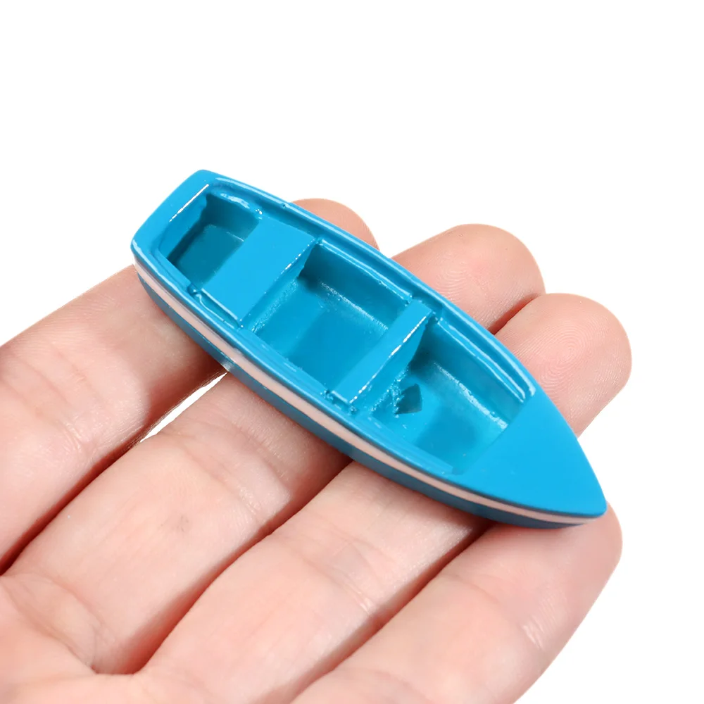 Ornament crafts miniature figurines miniature ornament miniature scenery material 1pc Mini Paddle Boat Beach Chair Sea View Ornaments Micro Landscape DIY Home Decor Fairy Garden Miniature Dollhouse Accessories