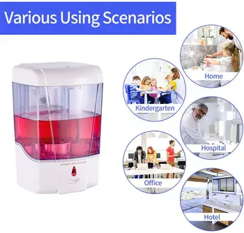 

700ml Automatic Soap Dispenser Pump Kicthen Hotel Bathroom Hand Sanitizer Bottle Wall-mounted Touchless Liquid Soap Dispenser