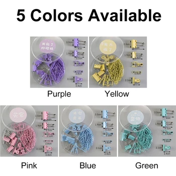 

Color Long Tail Clip Multifunctional Combination Set Folder Metal Color Paper Clips School Student Stationery Office Supplies