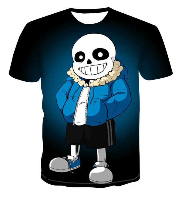 Новинка, футболка унисекс с рисунком Undertale Sans, модная мужская футболка с 3D принтом, Топы harajuku - Цвет: 4