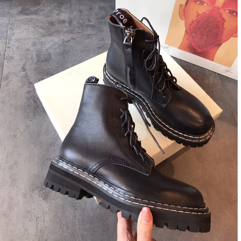 Новинка года; ботинки в стиле пэчворк; женская обувь на шнуровке; Zapatos De Mujer; ботильоны; botas Mujer; шикарная женская обувь; женские Ботинки martin на платформе