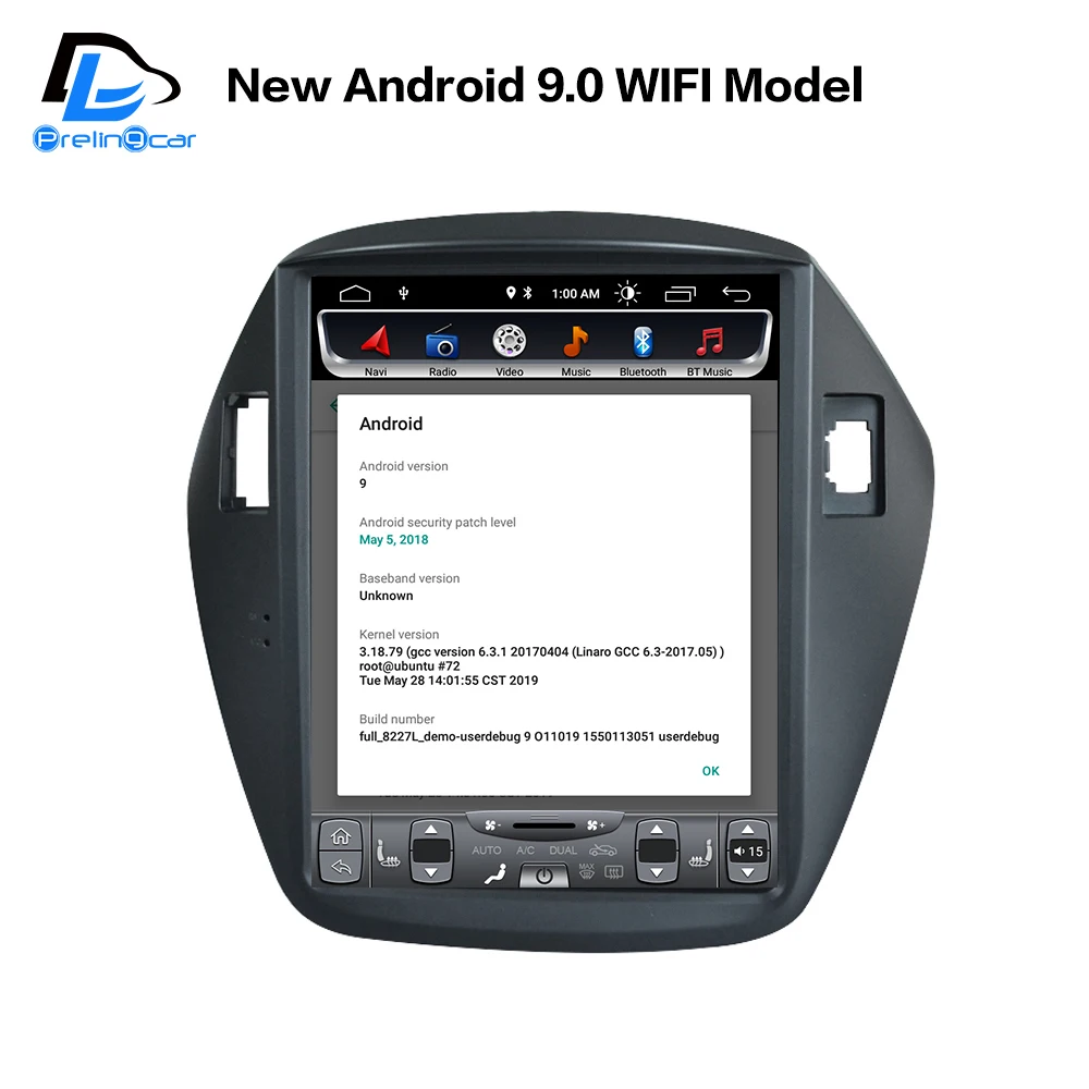 Perfect 4G LTE android 9.0 navigation system vertical type radio bluetooth stereo player for Hyundai ix35 tucson  car multimedia player 9