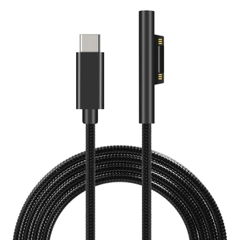 

1.5M Usb-C Charging Cable 45W 15V 3A Metal Braided Charger Cord for Surface 7/6/5/4/3 Surface Book Surface Go