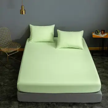 

Bonenjoy 1pc Bed Fitted Sheets for Queen/King Size Green Color sabanas de cama Bed Fitted Sheets Single(Pillowcase need order)