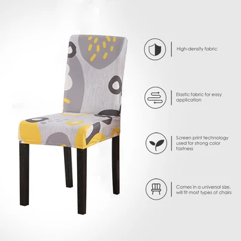 

Stretch Elastic Chair Covers Spandex 1/2/4/6pcs Printed Elastic Stretch Chair Cover Spandex Dinning Room Chair Slipcovers