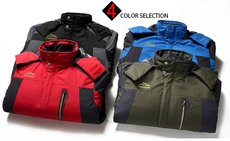 Зимние уличные куртки больших размеров 5XL 6XL 7XL 8XL 9XL утепленные флисовые пальто Мужская Верхняя одежда водонепроницаемая ветровка с капюшоном