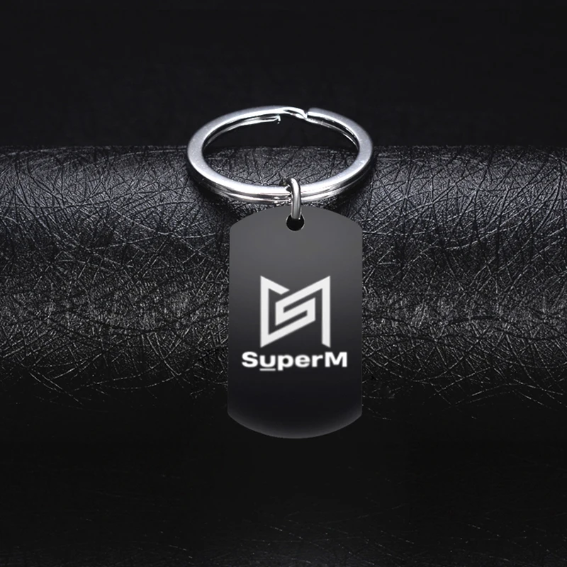Kpop SuperM брелок EXO NCT 127 черный из нержавеющей стали брелок модные ювелирные изделия вентиляторы подарки