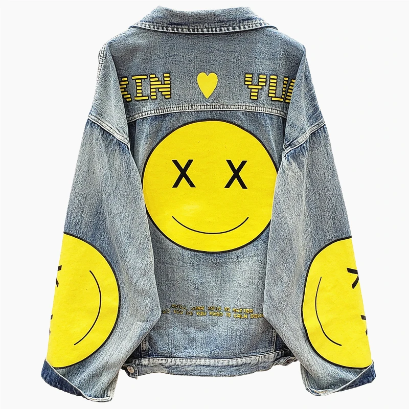 lovers Smiley face, джинсовая куртка, для мужчин и женщин, джинсы