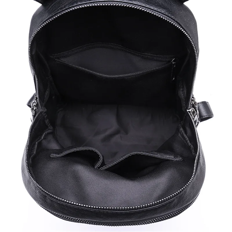 

2019 New Style Leather Backpack Women's Korean-style Street Fashion Soft Leather WOMEN'S Backpack Versatile Simple Sheepskin WOM