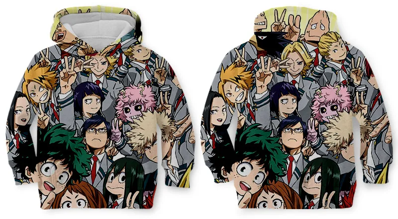 Толстовки с объемным рисунком; WHOSONG; Boku No hero Academy; крутая одежда; коллекция года; популярные Семейные комплекты с героями мультфильмов