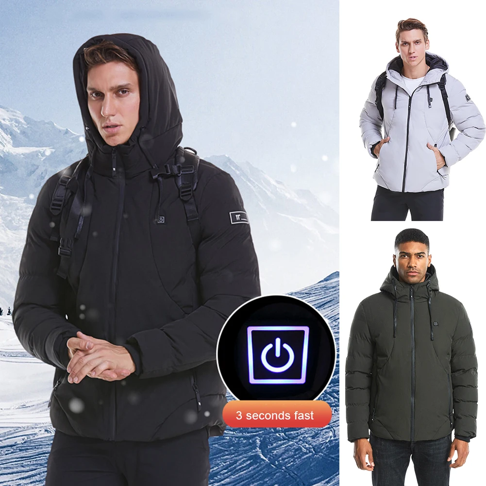 

USB Charging and Heating Cotton Coat Electric Heating Male Father Intelligent Heating Cotton for the Middle-aged The Elderly
