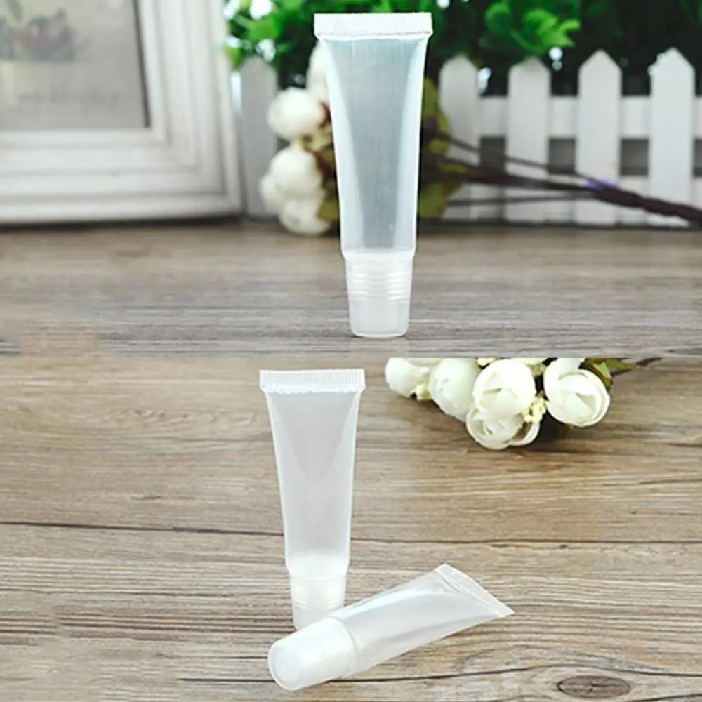 10pcs / package 5ml lip gloss cosmetic empty Tubes refillable clear plastic balm makeup containers tools | Красота и здоровье