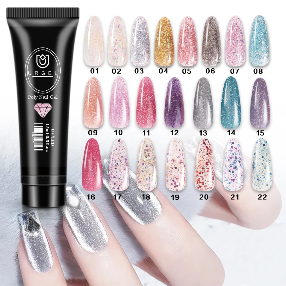 URGEL 22 colors Poly UV Gel For Manicure 15ML Extension Color Nail Nails Art Painting Diamond models | Красота и здоровье