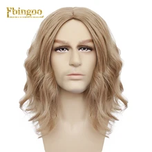 Ebingoo шапка для волос+ Марвел Капитан синтетический парик для косплея мужской коричневый Средний Длина волнистый парик Perucas со средней частью