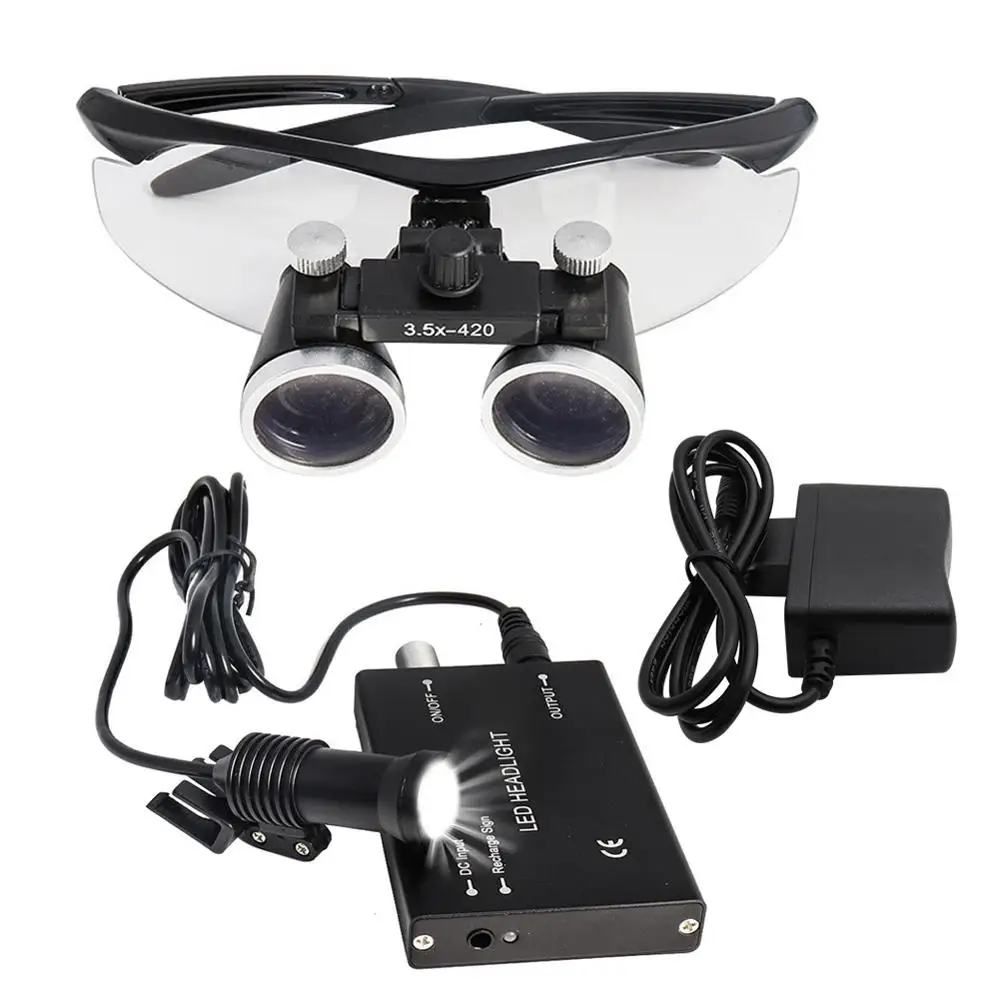 Dental Loupes Magnifier Headlamp Binocular 5w-Cloth-Case