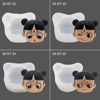 

4Pcs Cartoon Nataku Chinese Mythical Figure Resin Mold Jewlery Making Art Craft