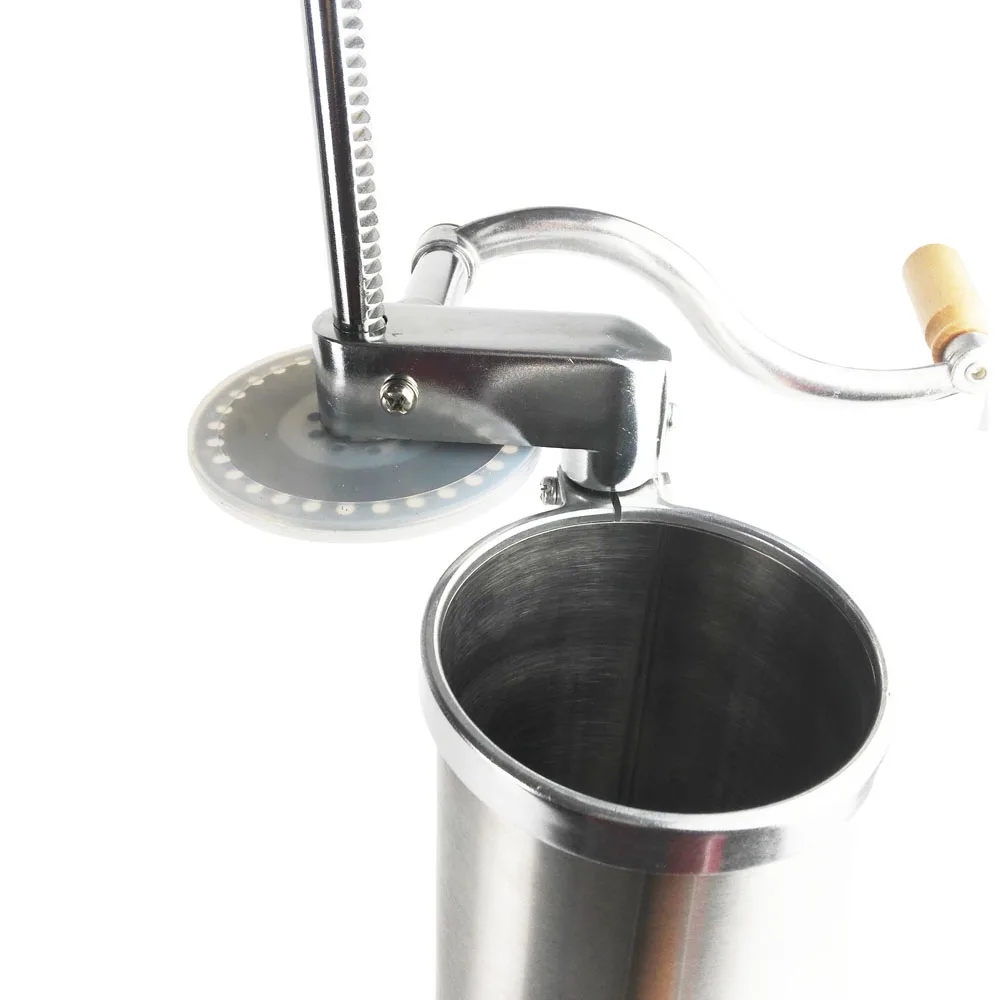 6lbs-3L-Stainless-Steel-Sausage-Maker-Manual-Sausage-Stuffer-Machine-Making-Filling-Vertical-Sausage-Filler-Meat.jpg 6 Font/3L Rozsdamentes Acél Kolbászkészítő Kézi Kolbászcsillapító Gép Készítés Függőleges Kolbász Töltőhús -Processzor - Image 3