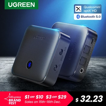 Ugreen Bluetooth 5,0 приемник передатчик 4,2 aptX HD CSR8675 для ТВ наушников оптический 3,5 мм SPDIF Bluetooth AUX аудио адаптер