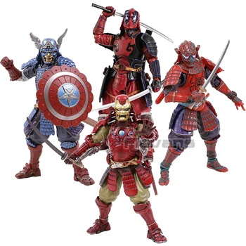 

Marvel Kabukimono Deadpool Samurai Iron Man Captain America Spiderman PVC Action Figure Collectible Model Toy