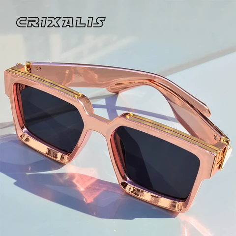 CRIXALIS Fashion Steampunk Sunglasses Women 21 Colors Luxury Brand Square Anti-glare Driving Sun Glasses For Men zonnebril dames