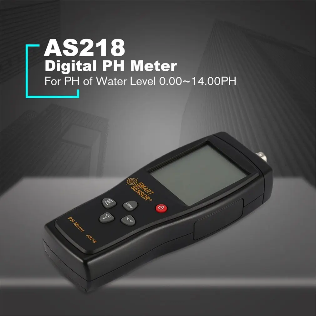 

Smart Sensor AS218 Digital PH Meter Range 0.00~14.00pH Soil PH Tester Water PH Acidity Meter LCD Display Liquid PH Meter