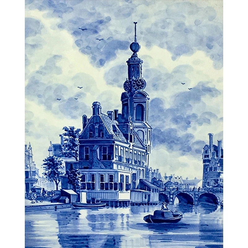 

DIY 5D Full Diamond Painting Cross Stitch Sea castle Diamond Embroidery Needlework Patterns Rhinestone kits
