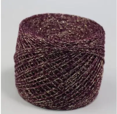 purple silver 200 г/лот пряжа для вязания и вязания крючком matethread DIY пряжа для вязания крючком металлик+ хлопок металлизированные нитки для ручного вязания - Цвет: purple silver