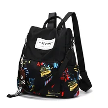 Крутой рюкзак с принтом «граффити» Для женщин новые летние Стиль в студенческом стиле Водонепроницаемый нейлоновый рюкзак для походов, путешествий