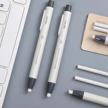 

1set Creative simplicity Easily press Eraser student with stationery retractable Pen shape eraser school supplies kawaii