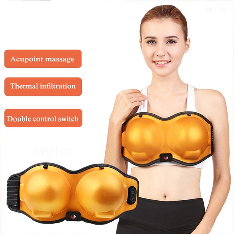 Электрический массажер для груди бюстгальтер с инфракрасным подогревом чашка