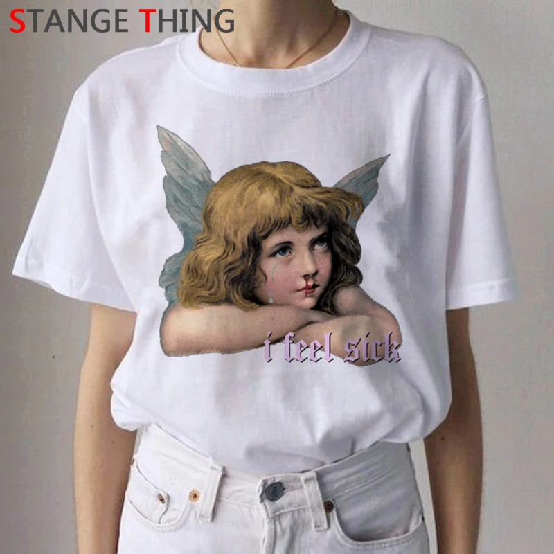 Angel Harajuku эстетические футболки для женщин Ullzang Grunge Винтажная Футболка модная забавная футболка с героями мультфильмов корейский стиль футболки женские - Цвет: 9928