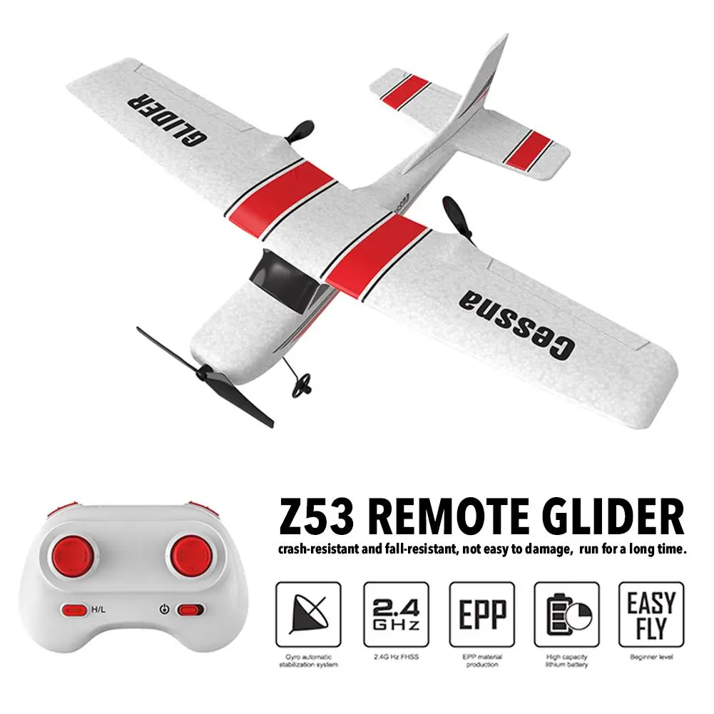 

Remote Control Drone 182T 2.4Ghz 2CH Z53 Remote Glider EPP Foam Aircraft With Gyroscope Protection Chip Low Power Protection