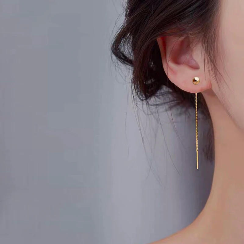 YUN RUO 2021 винтажные золотые серьги линия шикарные 18 K позолоченные женские