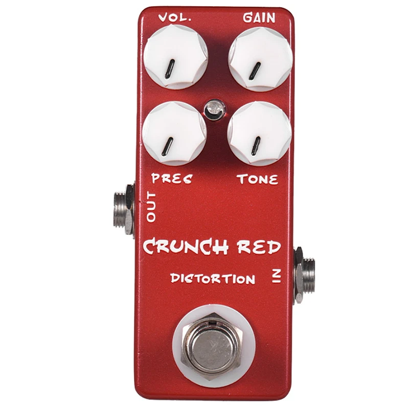 Mosky мини гитарная педаль эффектов мини Crunch Красная гитара с эффектом искажения педаль настоящий обход полностью металлический корпус