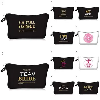 

Team Bride Tribe to be Toiletry Bag Bridesmaid Wedding Hen Night Party Gift Letter Print Beauty Case Cosmetic Bag Makeup Bag Hot