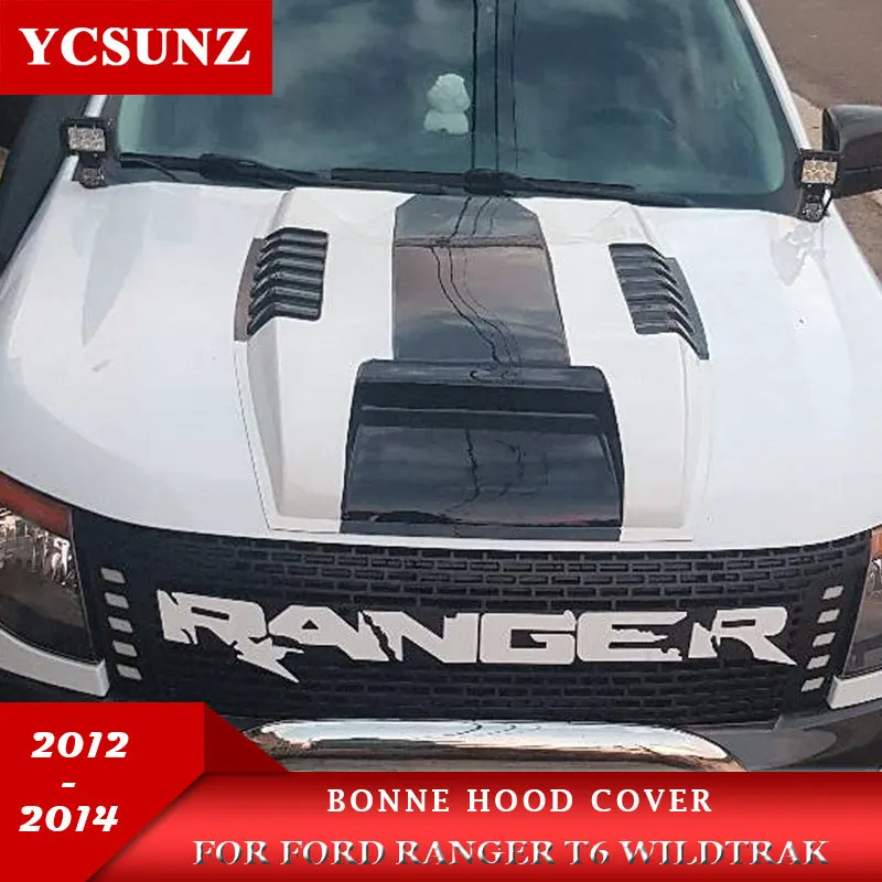 Car Accessories Bonnet Scoop Hood For Ford Ranger T6 2012 2013 2014 Wildtrak ABS Material white YCSUNZ
