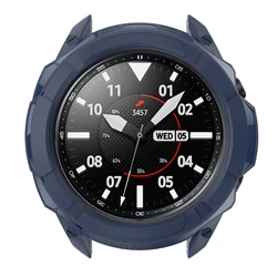 Premium PC Cover Smart Watch Case Shell with Bezel Ring Protector Frame for Samsung Watch3 45mm (Midnight Blue)