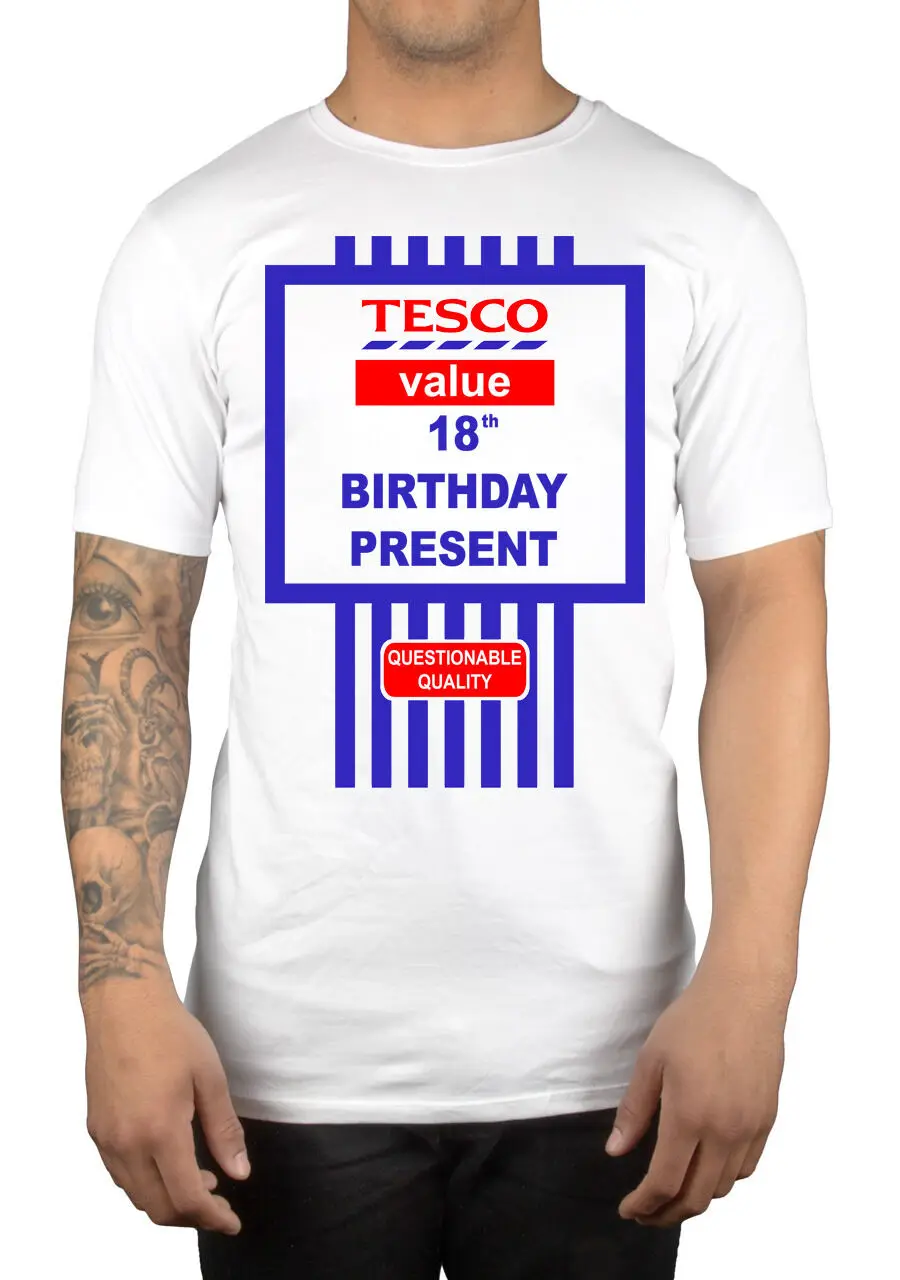 Tesco Value Happy 18th подарок на день рождения футболка Забавный юмор новинка шутка смех