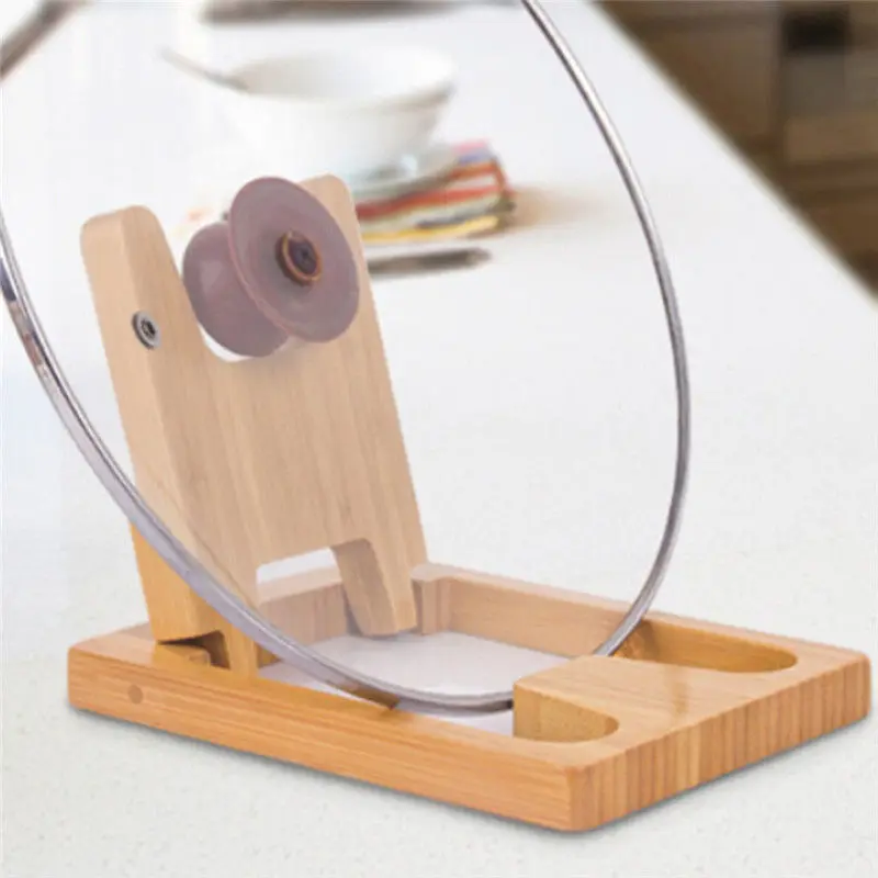 Wooden Shelf Turret Lid Rack Kitchen Supplies Creative Pot Rack Chopping Block Cutting Board Rack Accessories
