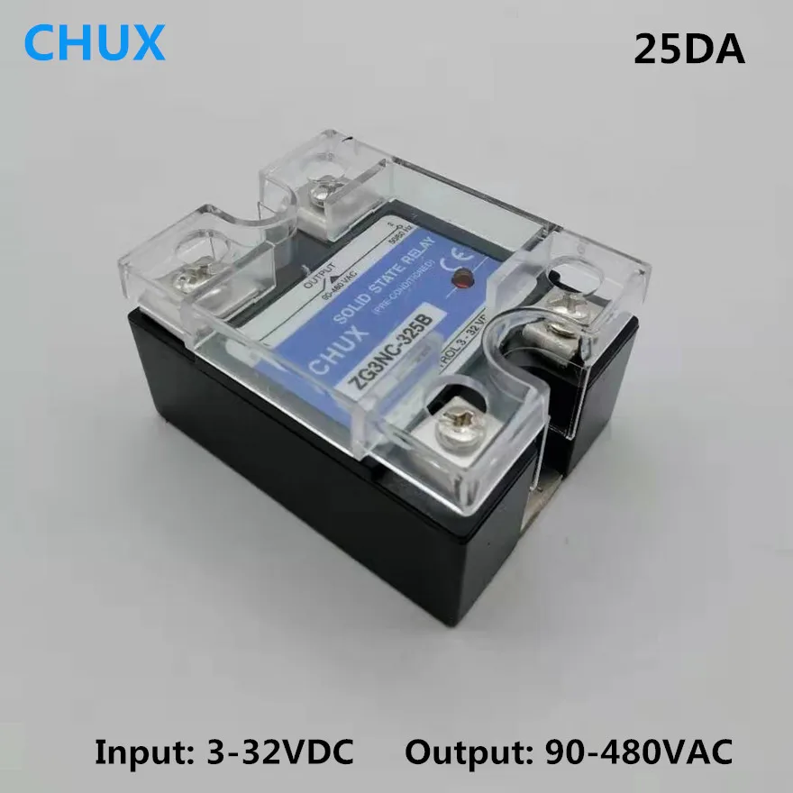 25A SSR реле постоянного тока в переменный ток 3-32VDC 220v Однофазное твердотельное SSR-25DA
