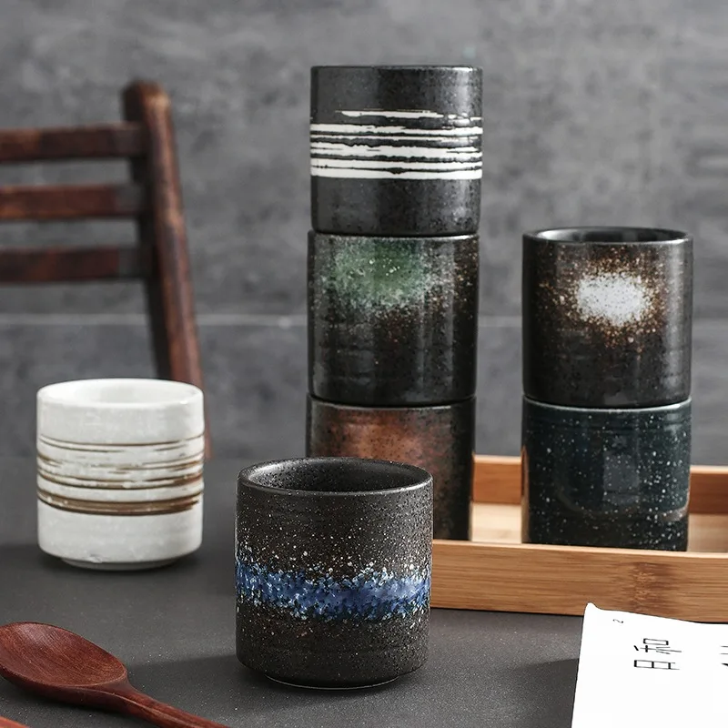 LUWU Japanese Ceramic teacup water cup handmade chinese kungfu drinkware 200ml | Дом и сад