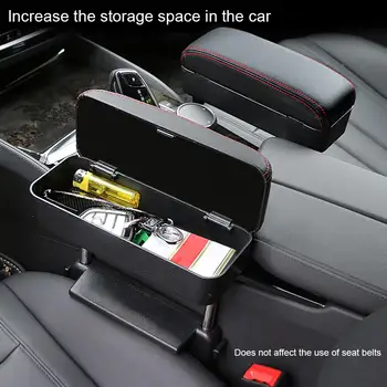 

Car Seat Armrest Box Waterproof PU Leather Auto Center Console Pad Cover Protector With Car Seat Gap Storage Box Organizer