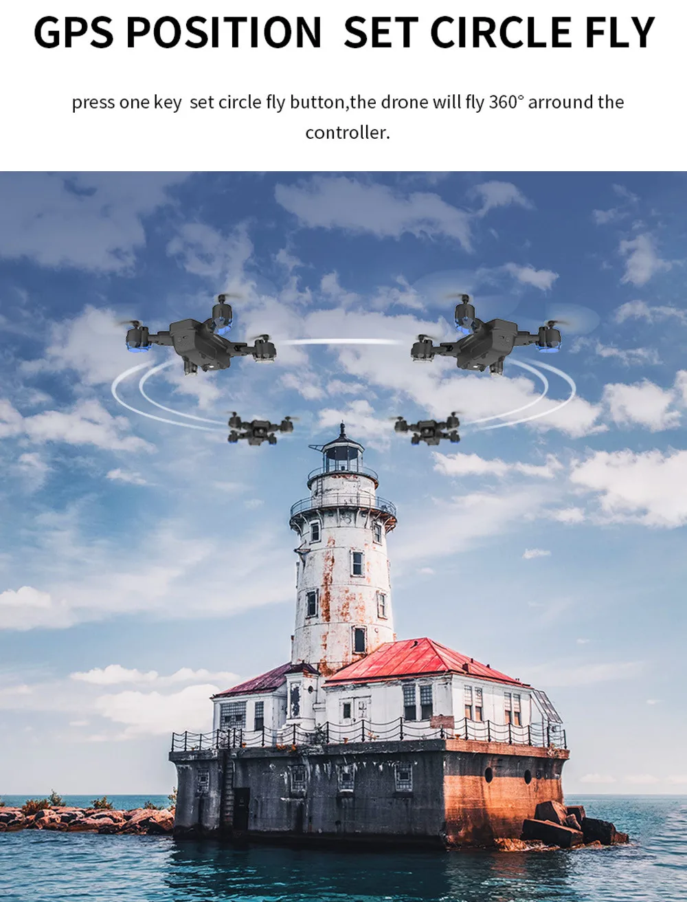H3 gps Дрон с 4k FPV Регулируемая HD Двойная камера wifi FPV RC Квадрокоптер складной Дрон gps следуем за мной Дрон RC вертолет