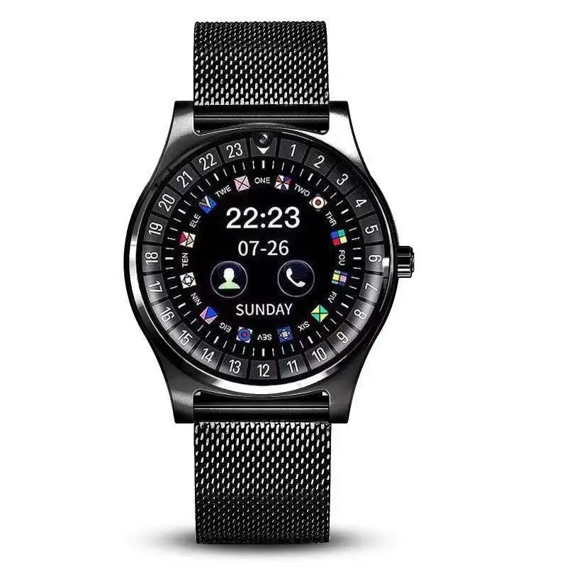 TLXSA Bluetooth Смарт часы с SIM GSM камера наручные часы подходит для телефона Android Smartwatch для мужчин женщин Спорт шагомер подарок часы - Цвет: Steel-strip-black