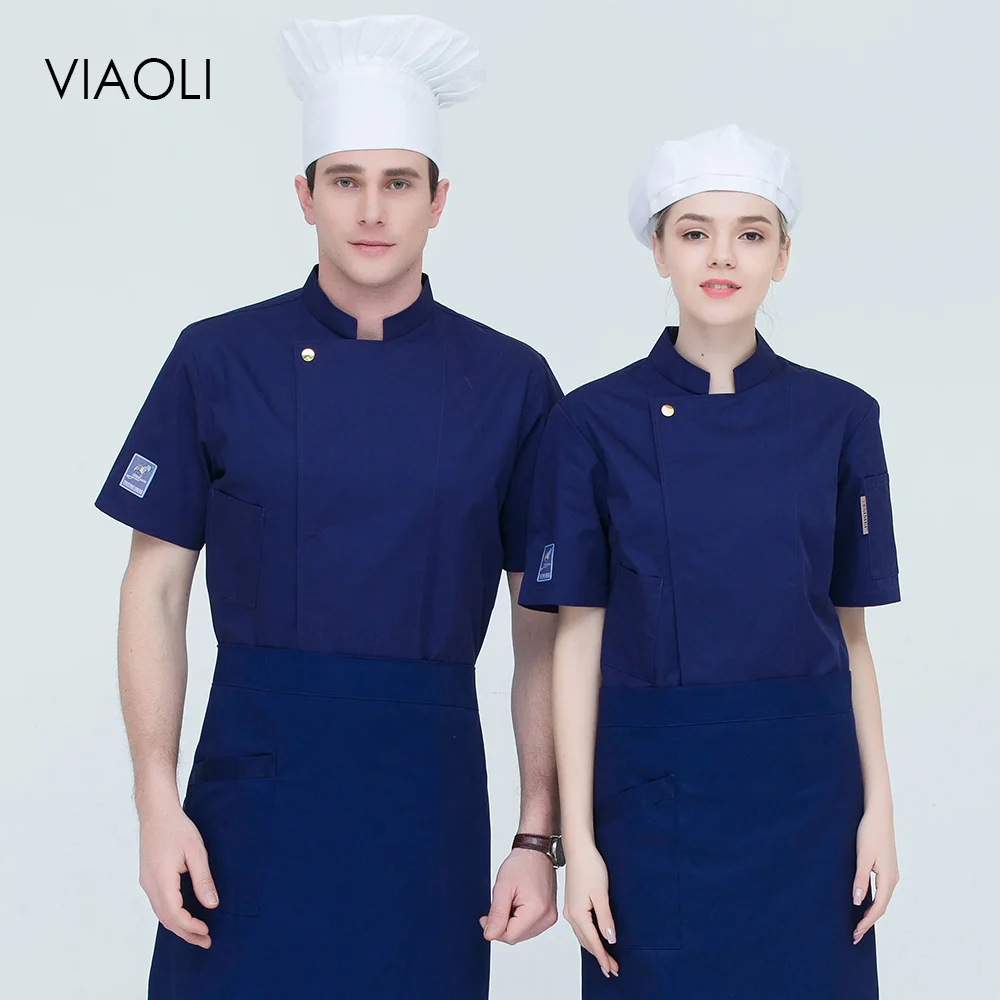 

7 colors High quality Breathable short sleeves Chef Jackets Food Service chef uniforms restaurant catering chef clothes M-4XL