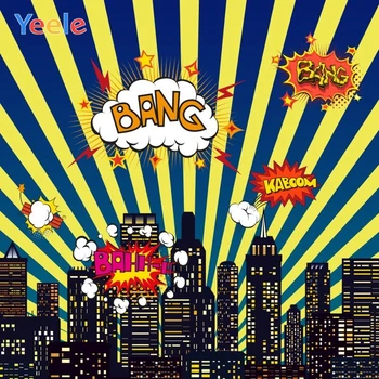 

Superhero City Night Newborn Baby Shower Boy Birthday Backdrop Custom Vinyl Photography Backgrounds Photographic Background Prop