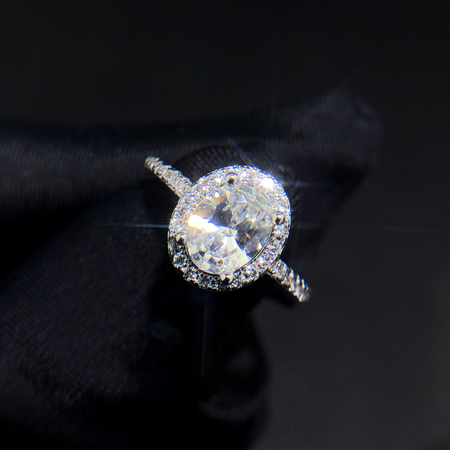 Diamond Rings For Women Zircon Charms Bridal White Gold Engagement Promise Ring Trendy Korean Marriage Jewelry Wholesale