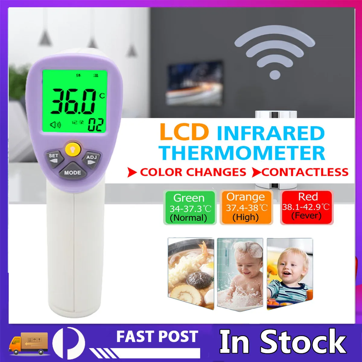 

HT-820D Digital Baby Thermometer body infrared thermometer for adult children forehead thermometer infrared temperature-gun